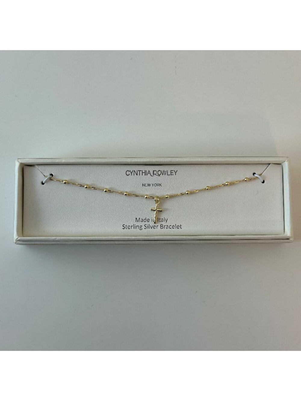 Cynthia Rowley Gold Plated Sterling Silver Cross Bracelet